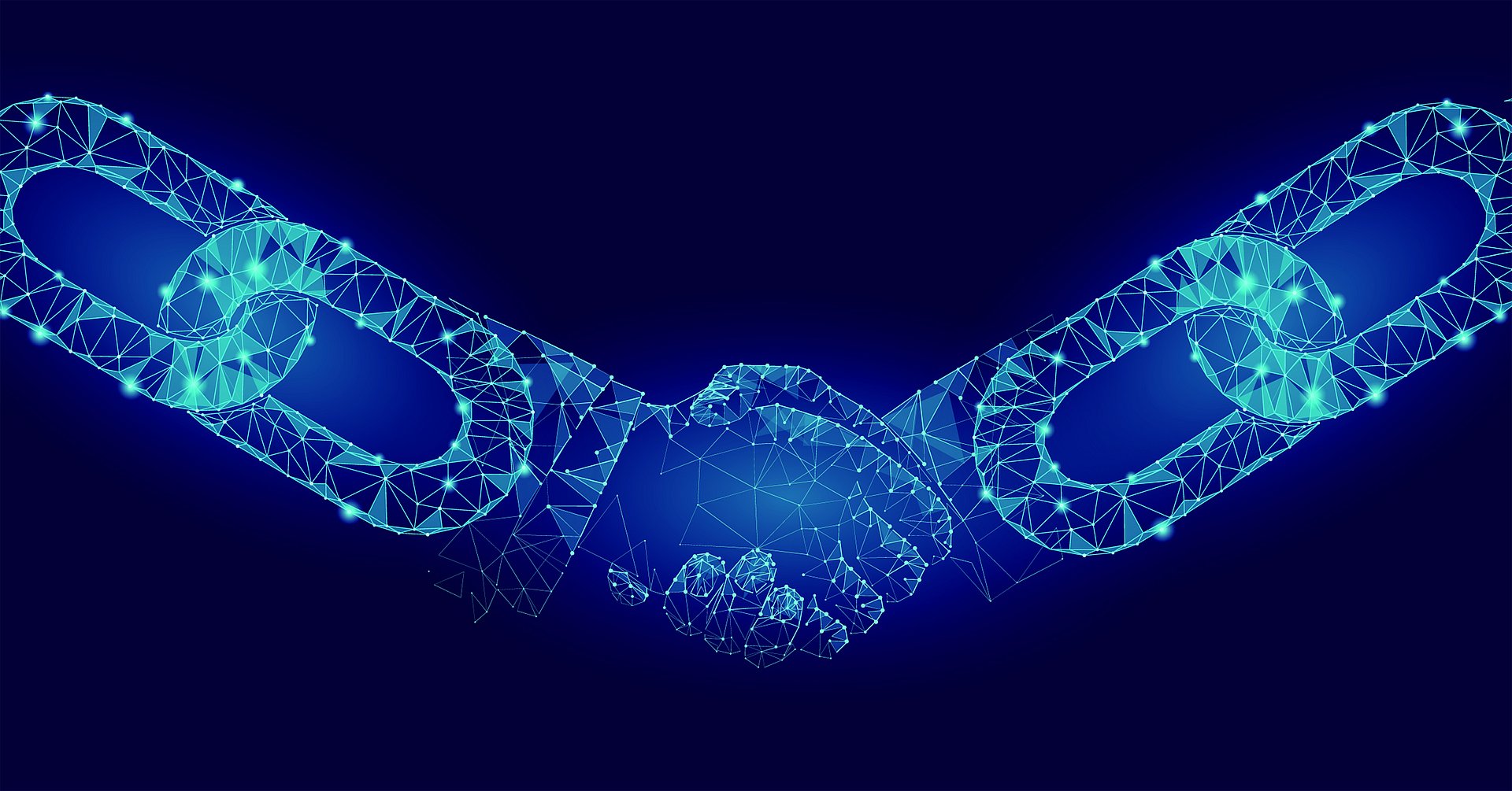 Zwei symbolisierte Akteure einer Blockchain